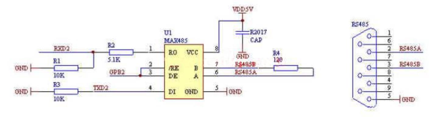 max485的幾個應用電路max485採用單一電源 5 v工作,額定電流為300 μa